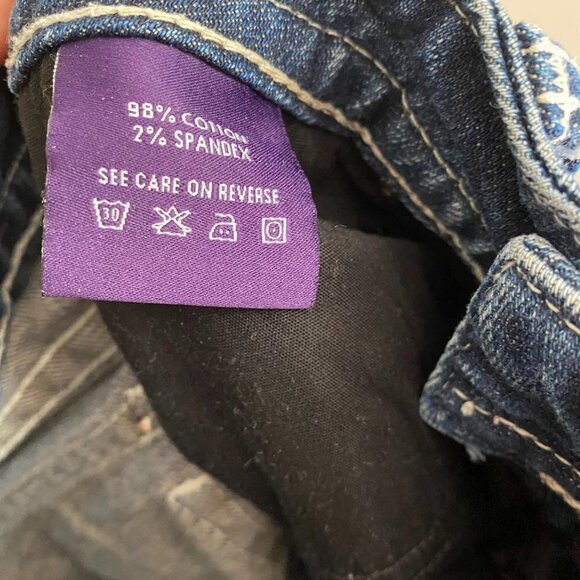 Vigoss Womens Dark Wash Bootcut Flap Back Rhinestone Pocket Jeans Juniors Size 3 - Picture 7 of 10